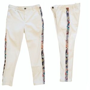 Johnny Was Patchwork Twill Pants White